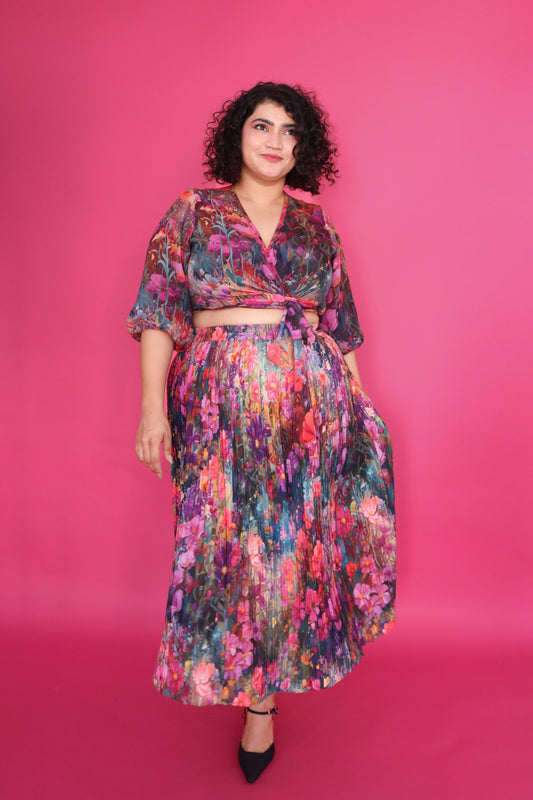 VALLEY OF FLOWER WRAP TOP & SKIRT