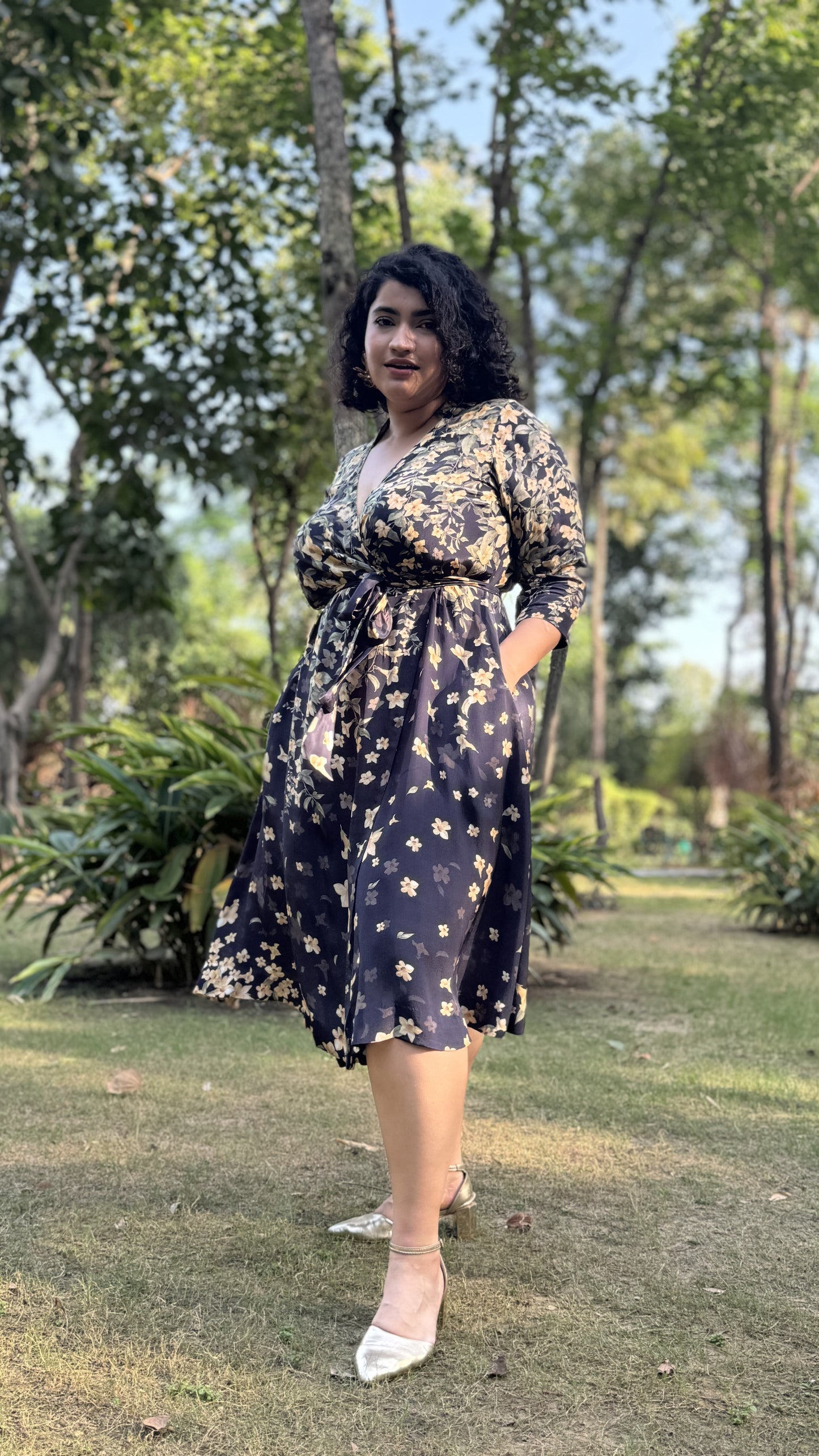 YELLOW JASMINE WRAP DRESS