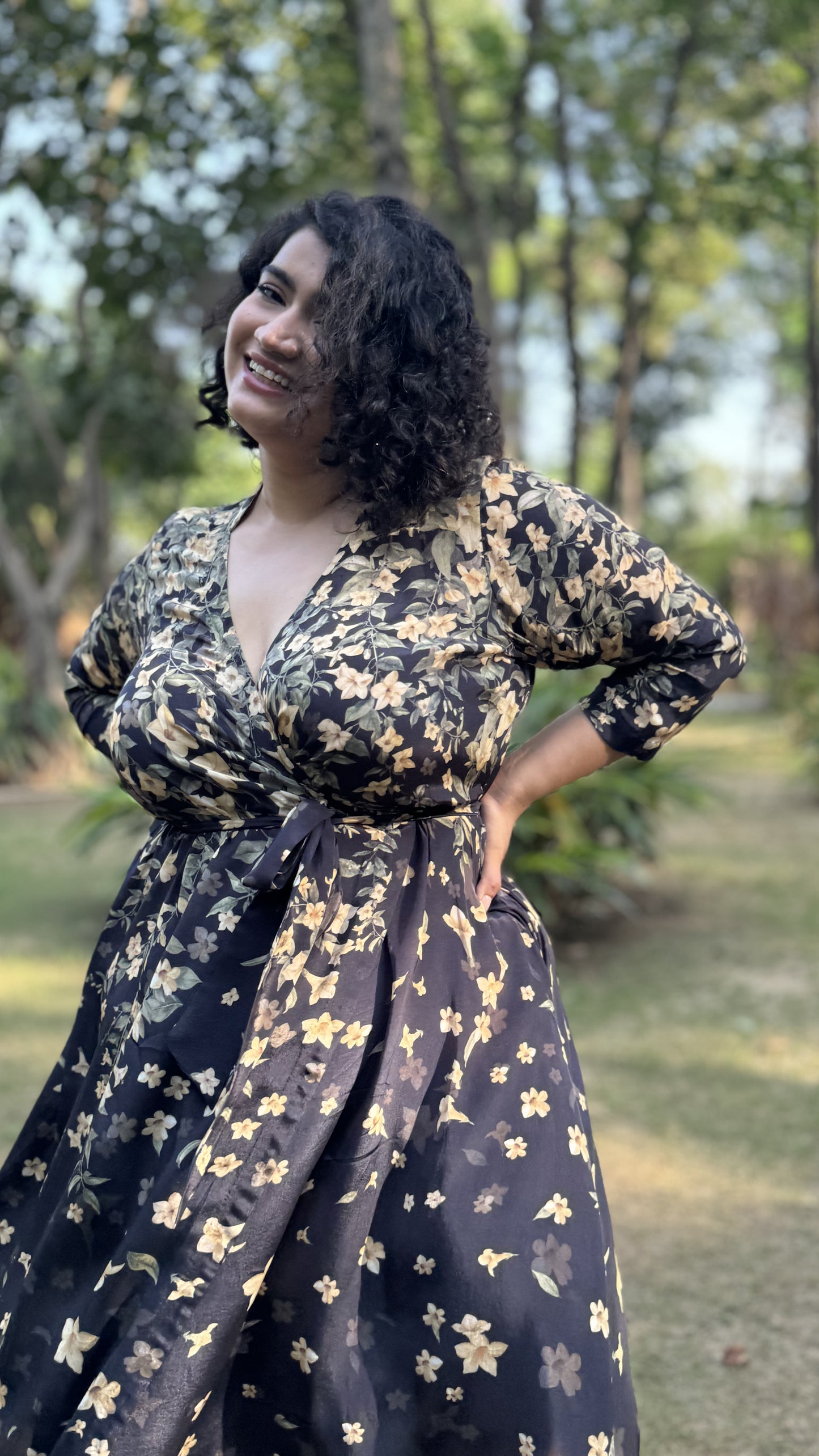 YELLOW JASMINE WRAP DRESS