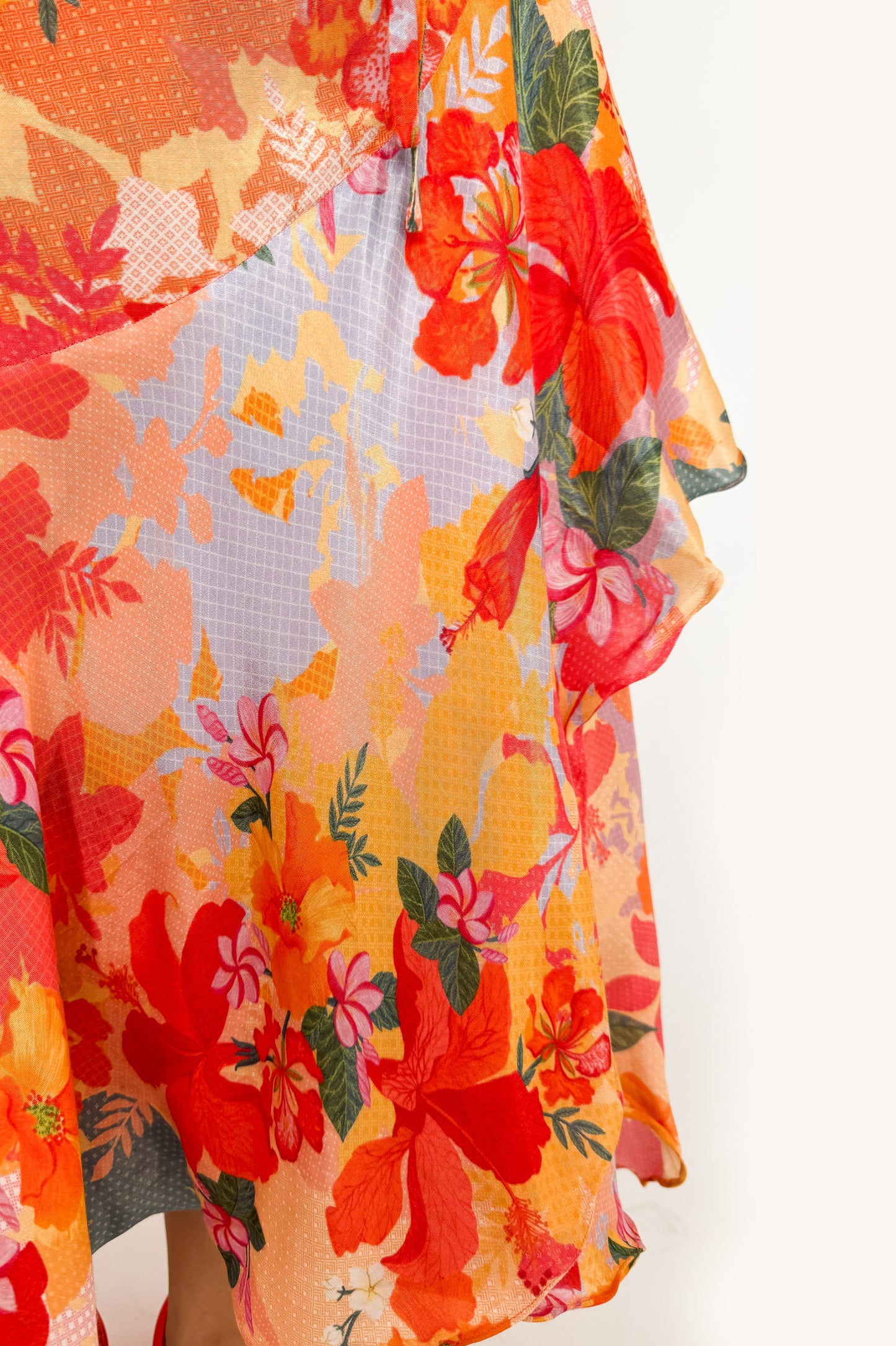 INDIAN FLOWER WRAP DRESS