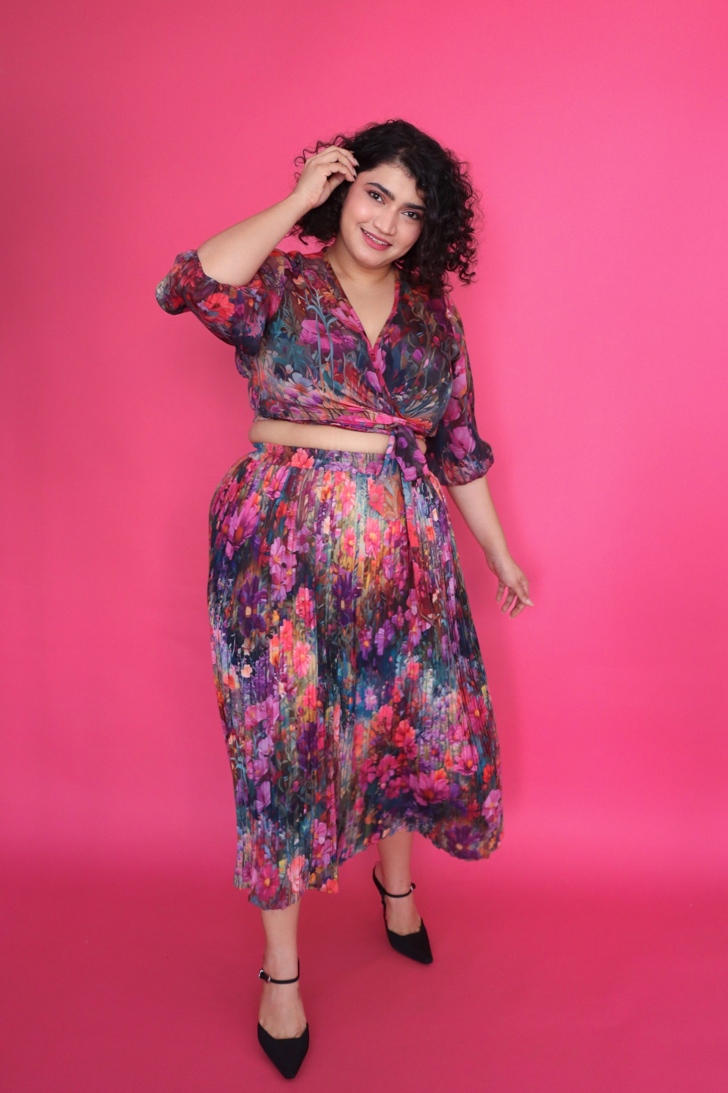 VALLEY OF FLOWER WRAP TOP & SKIRT