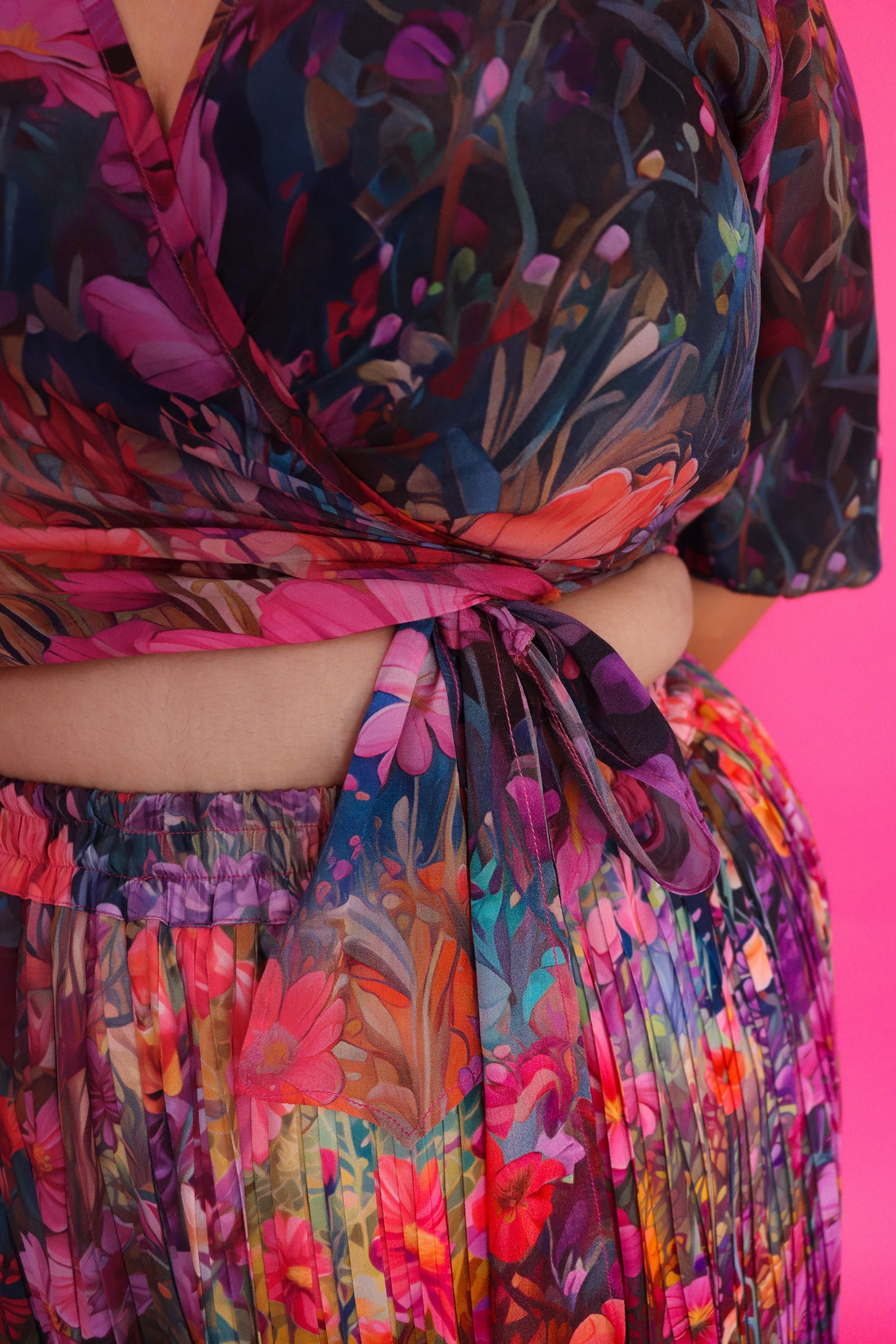 VALLEY OF FLOWER WRAP TOP & SKIRT