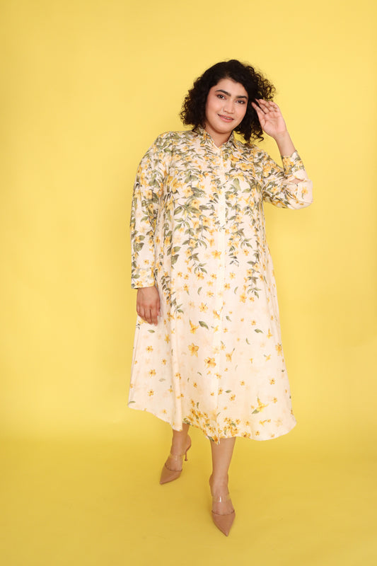 YELLOW JASMINE SHIRT DRESS