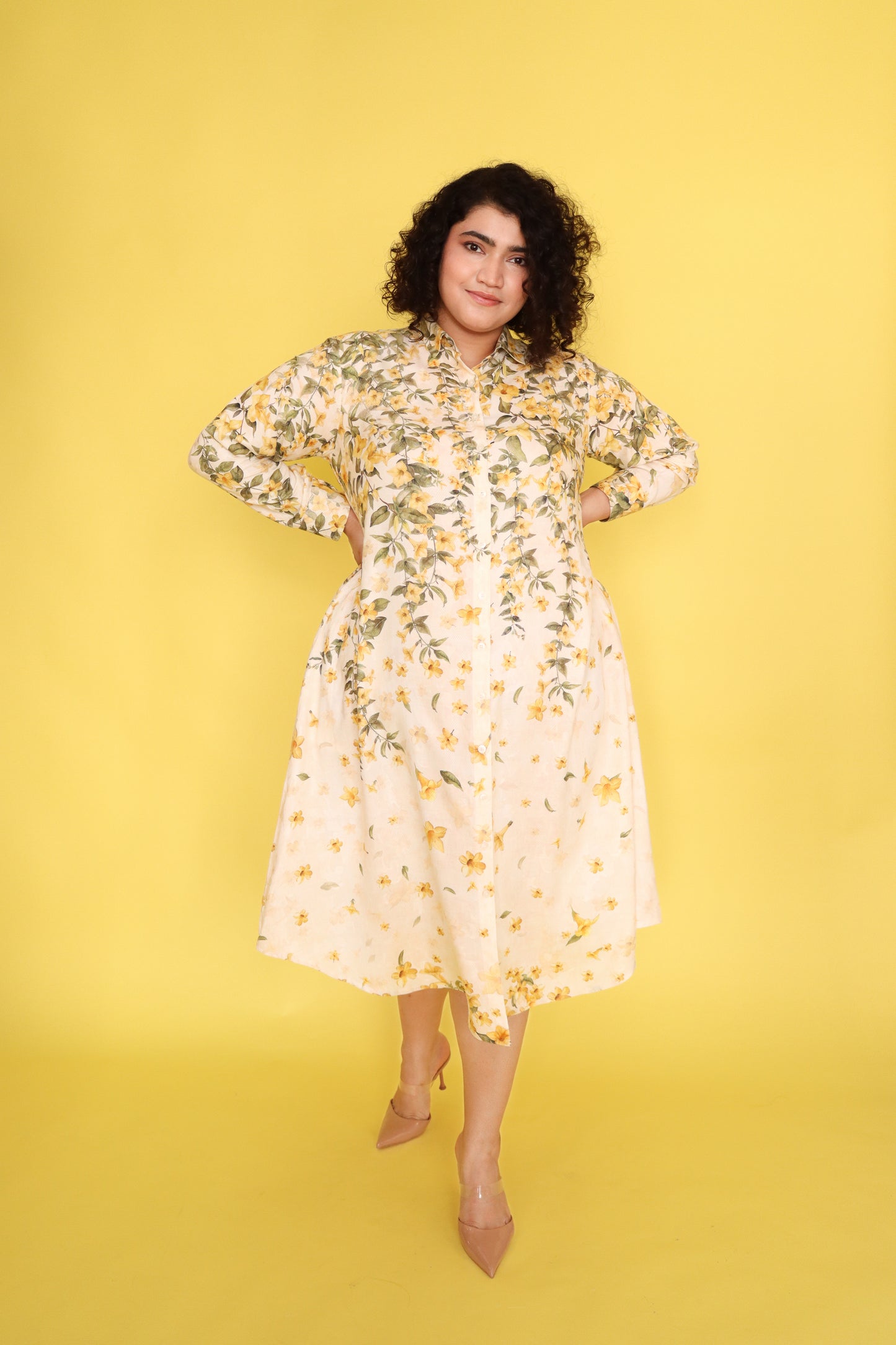 YELLOW JASMINE SHIRT DRESS