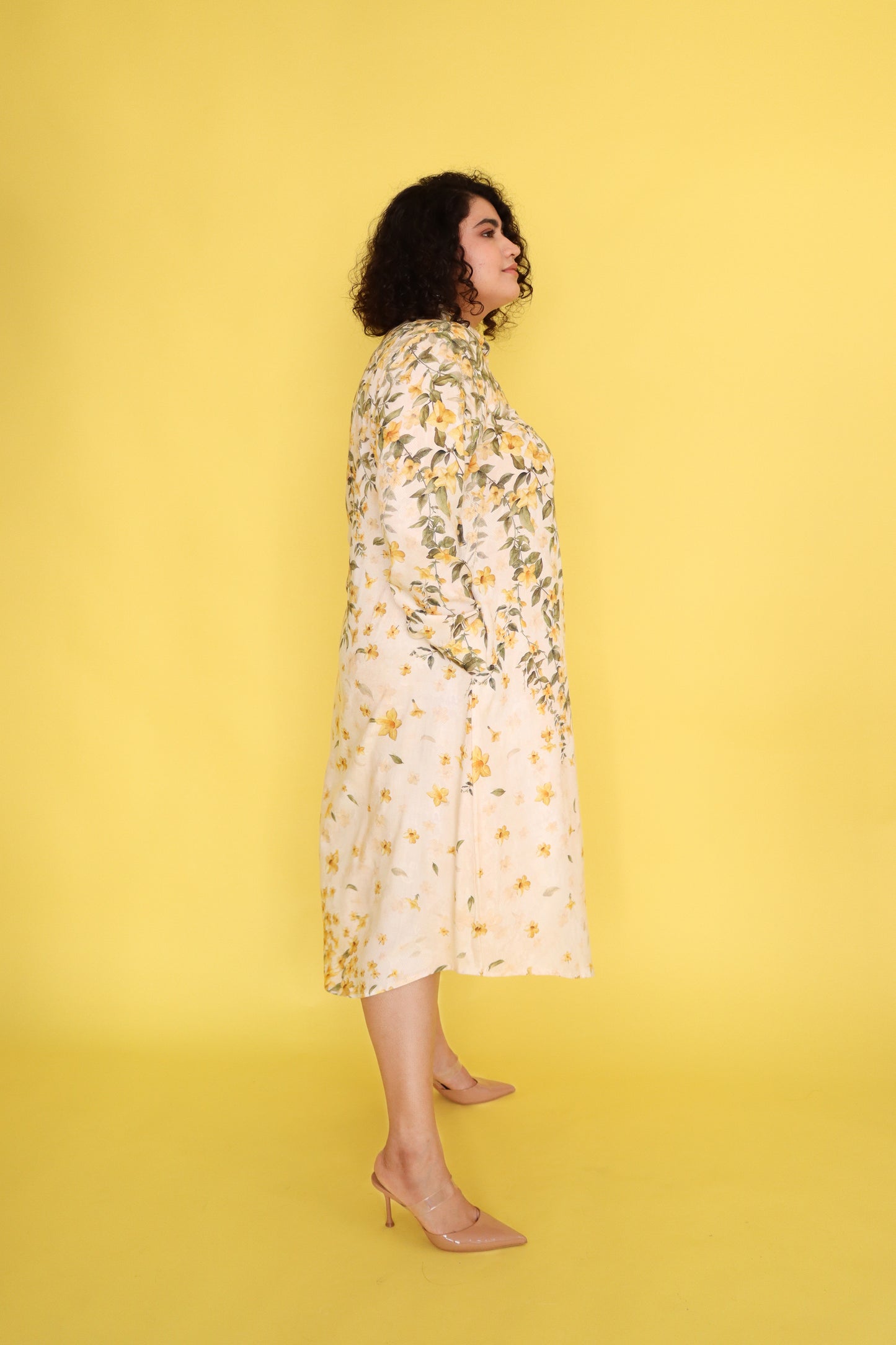YELLOW JASMINE SHIRT DRESS
