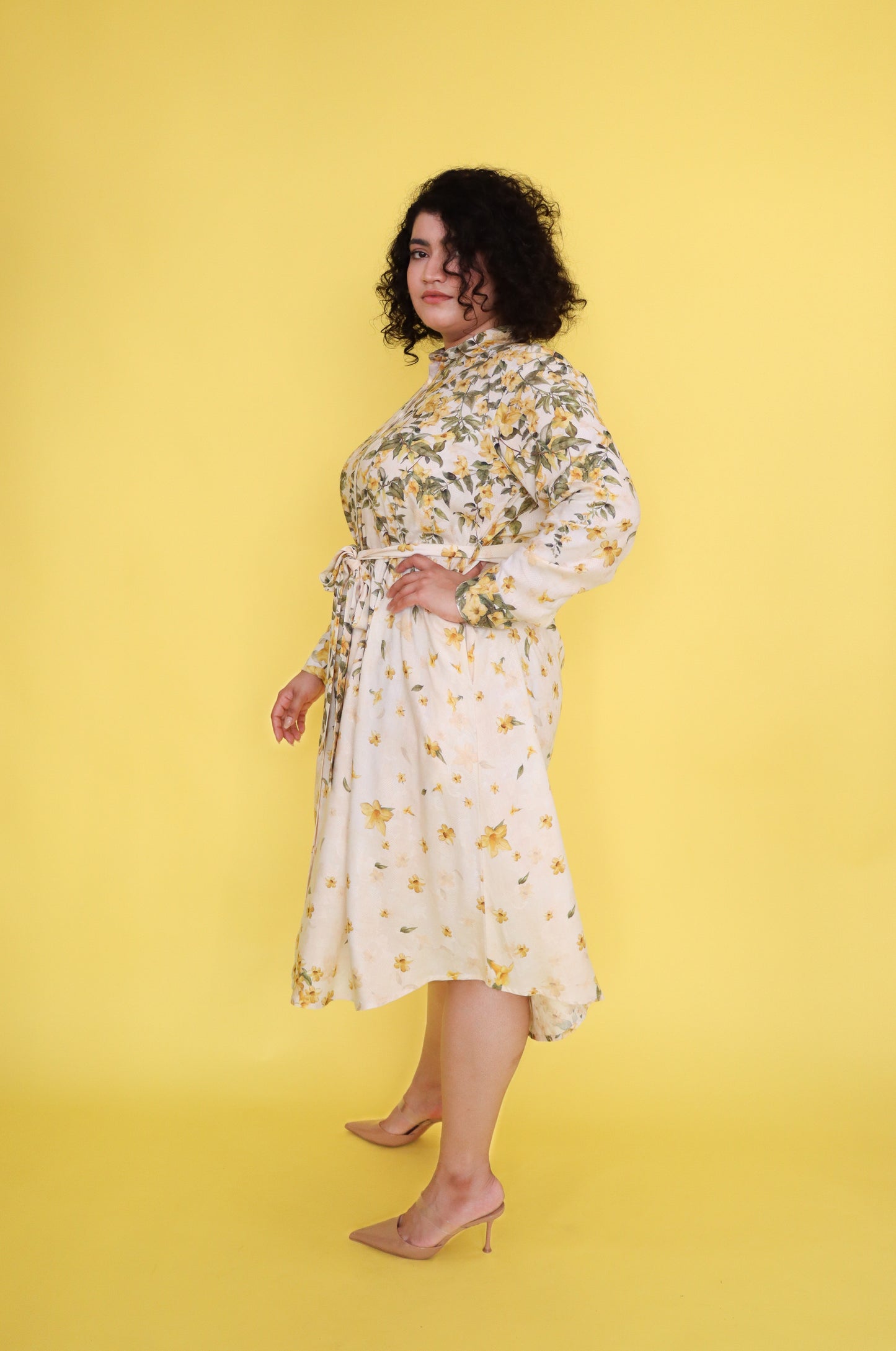 YELLOW JASMINE SHIRT DRESS