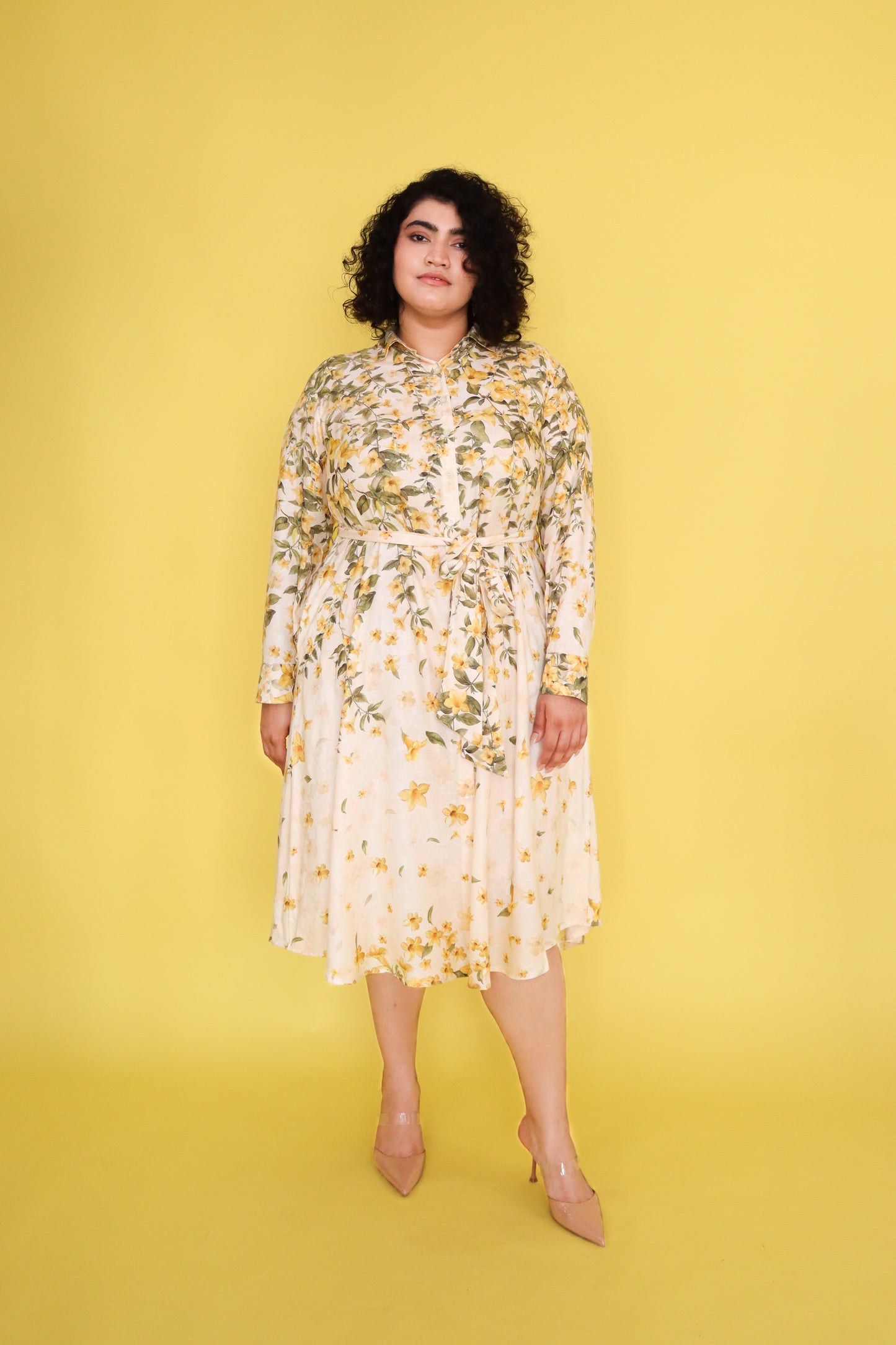 YELLOW JASMINE SHIRT DRESS