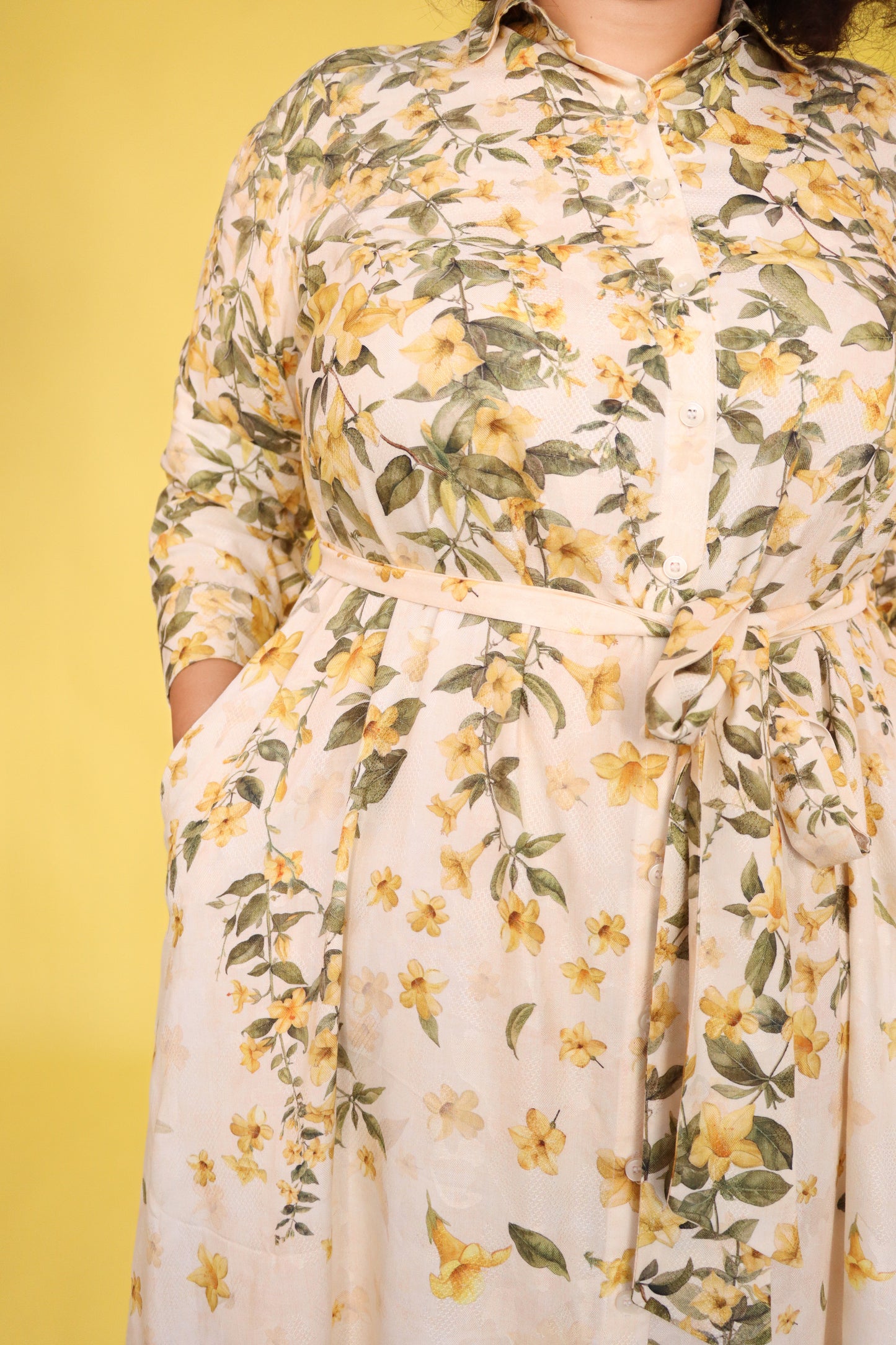 YELLOW JASMINE SHIRT DRESS