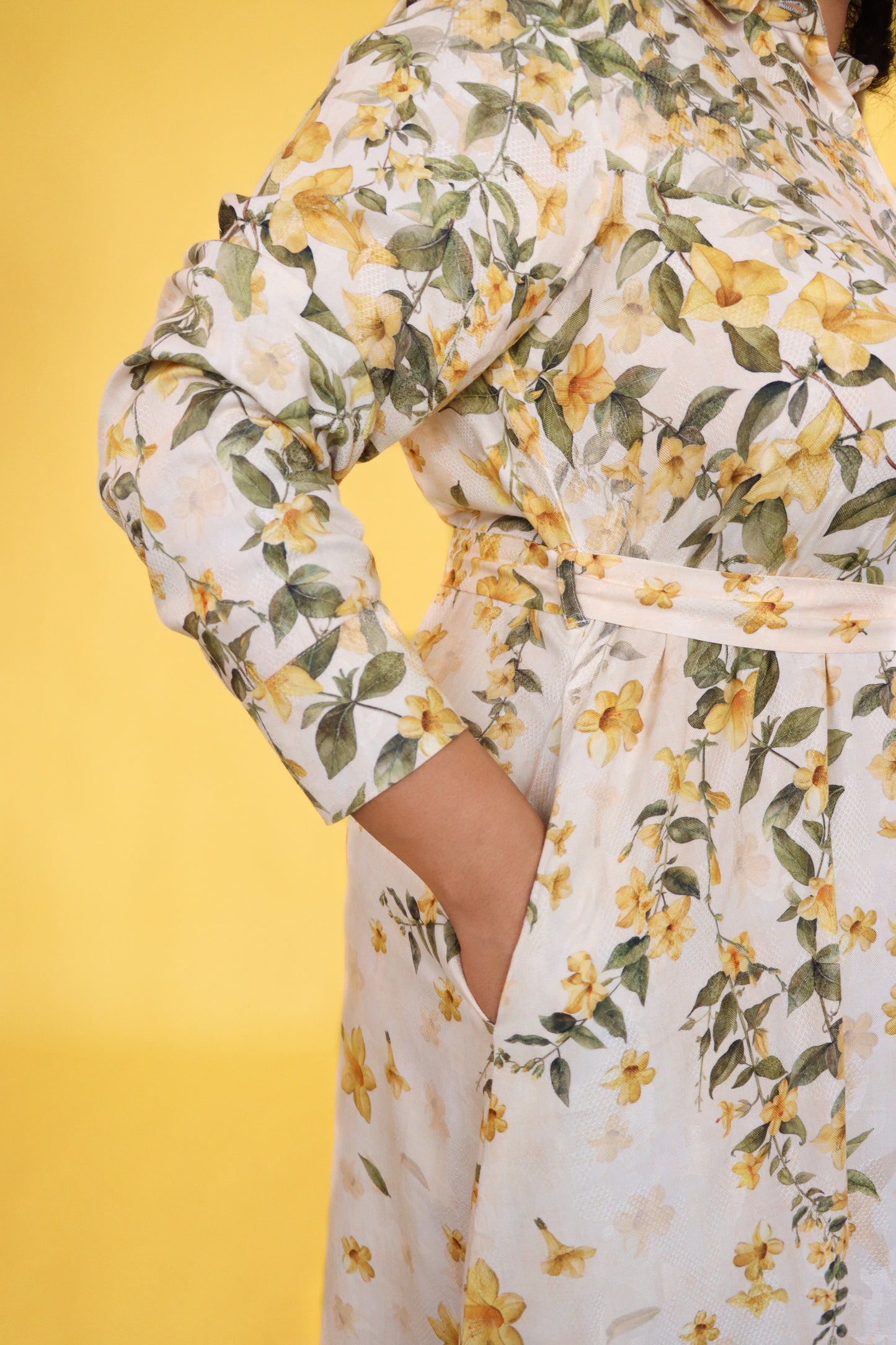 YELLOW JASMINE SHIRT DRESS