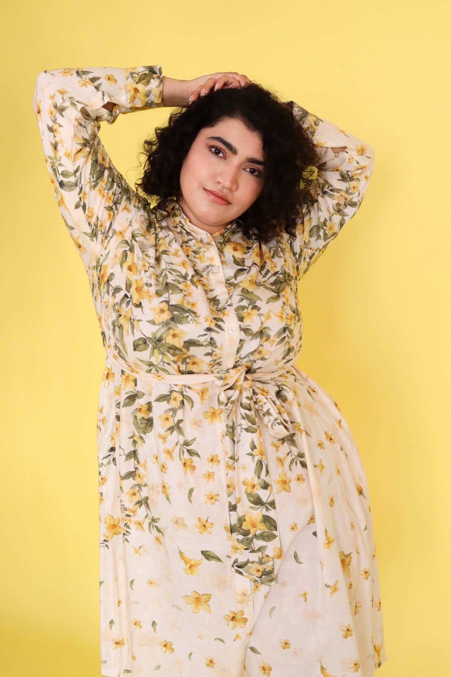 YELLOW JASMINE SHIRT DRESS